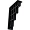 Ekena Millwork Diane Wrought Iron Bracket, (Triple center brace), Powder Coated Black 2"W x 5 1/2"D x 8"H BKTM02X05X08TDI - alternate 1